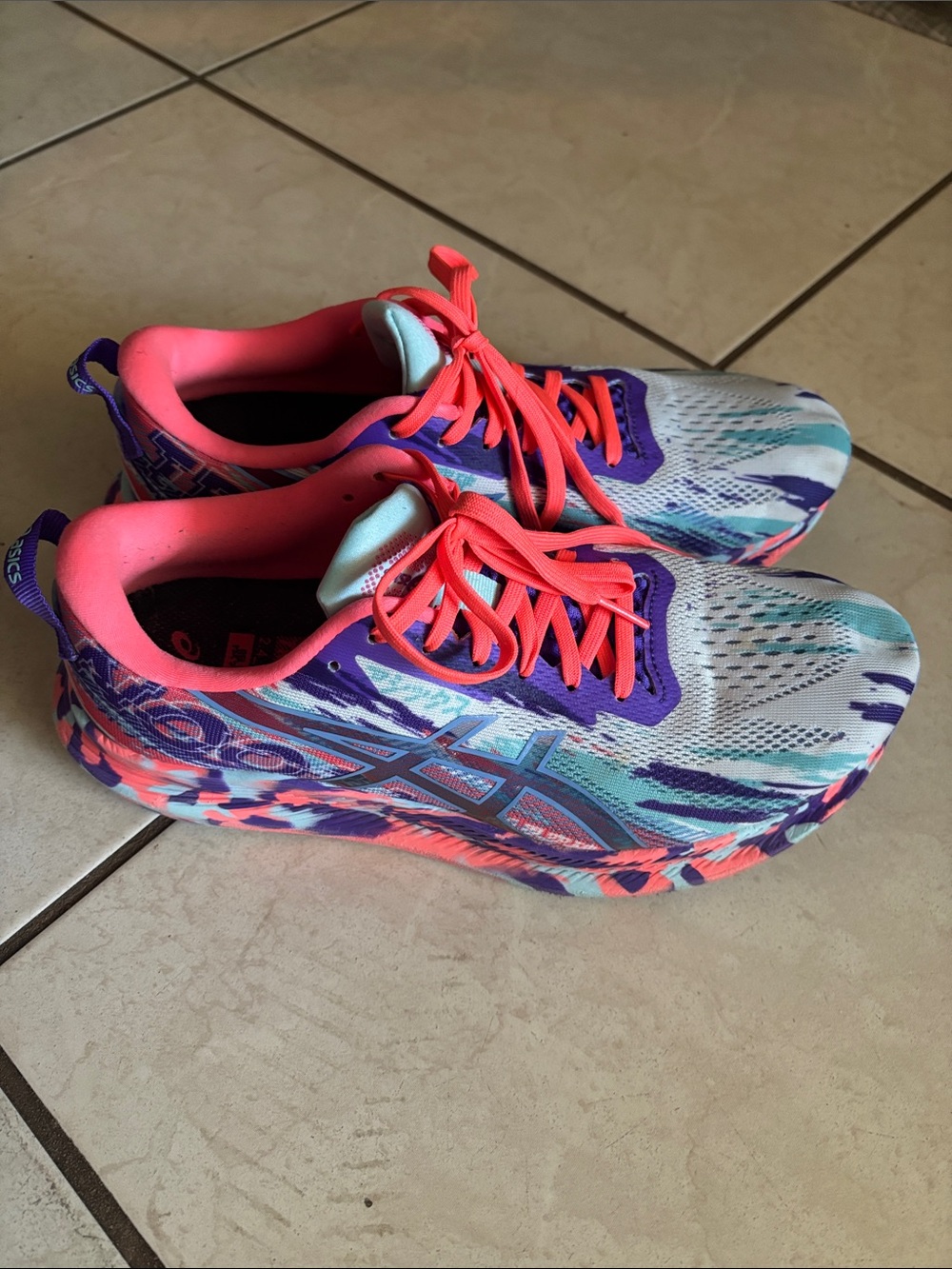 ASICS Coral, Teal & Purple Athletic Sneakers